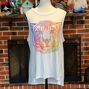 🐅ALTARD STATE 🐅White tank top with colorful tiger 🐯